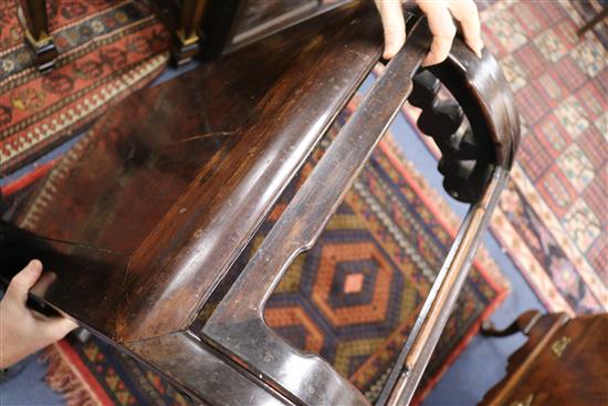 A Chinese carved hardwood low table W.99cm